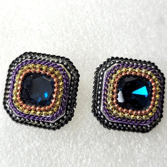 Purple Square Earrings - Picture 6 of 8